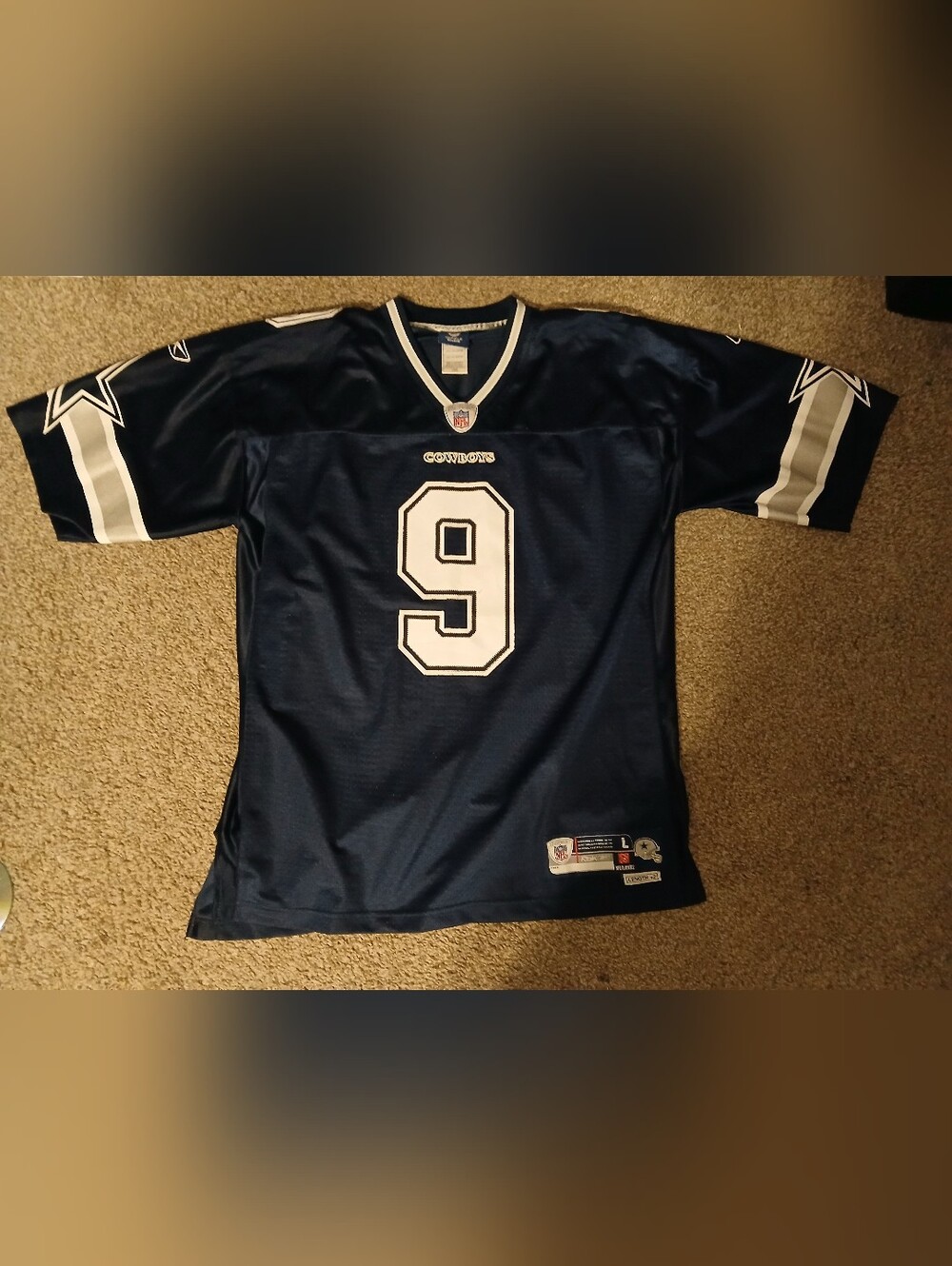 Reebok Tony Romo #9 Dallas Cowboys Jersey Size L